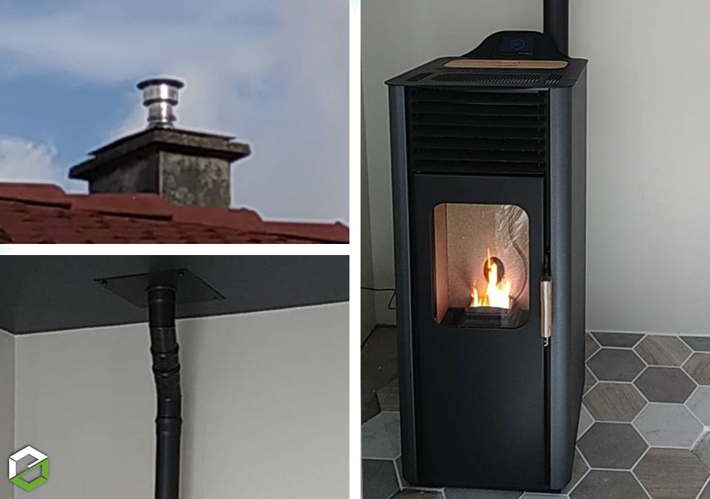 Installation d'un poêle à granulés de bois  Hoben - Chauffagiste bois