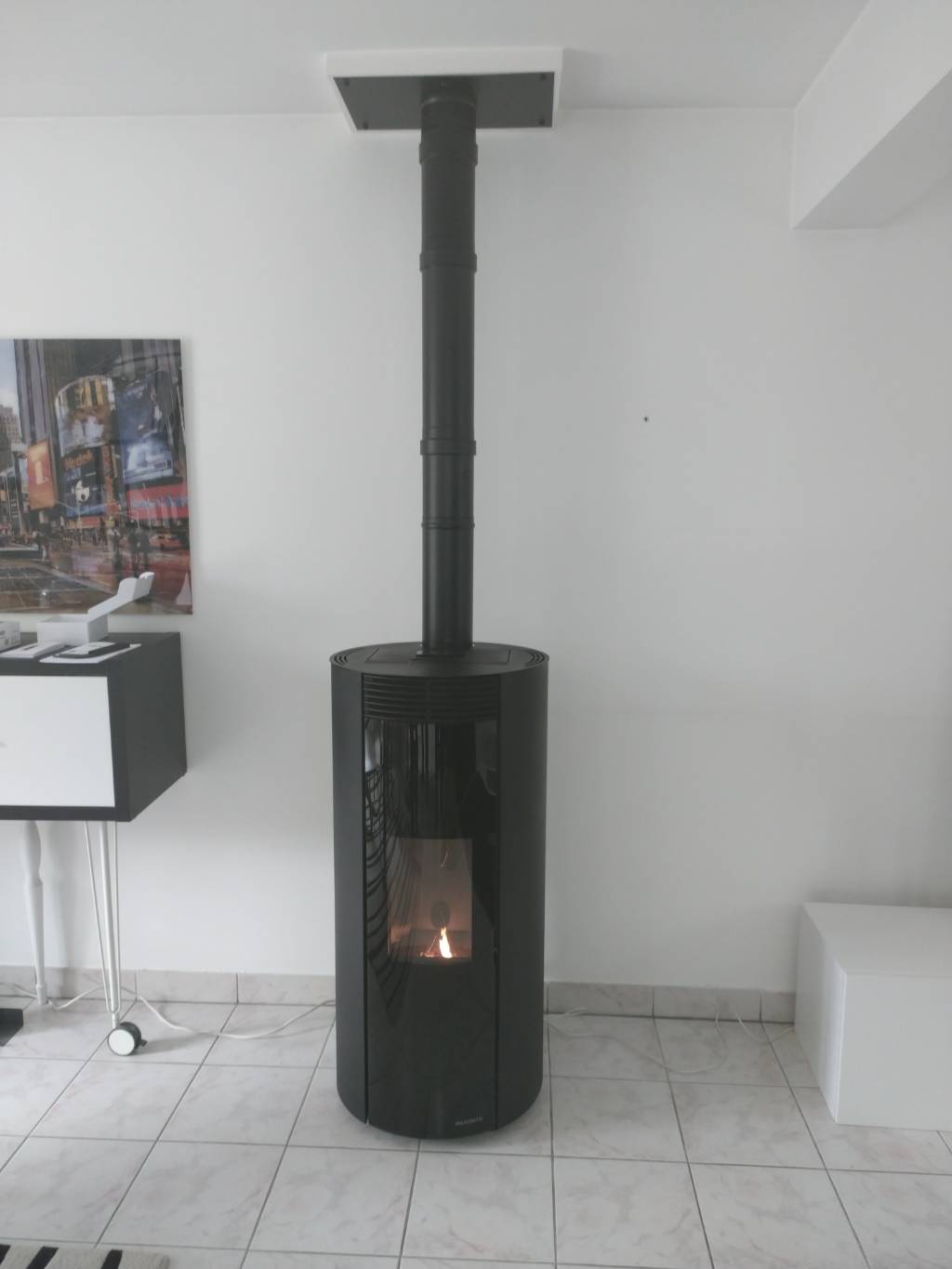 Société RGE qualiBois installation d'un poêle à granulés de bois PALAZZETTI à Chambray les Tours