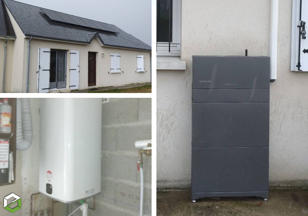 Société RGE qualiSol  installation d'une production électrique  photovoltaïque avec onduleur hybride + batterie