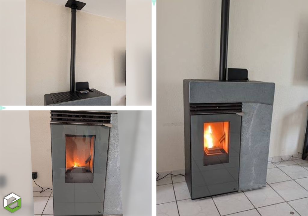 Remplacement d'un ancien poêle à granulés par un poêle à granulés moderne HOBEN - RGE QualiBois