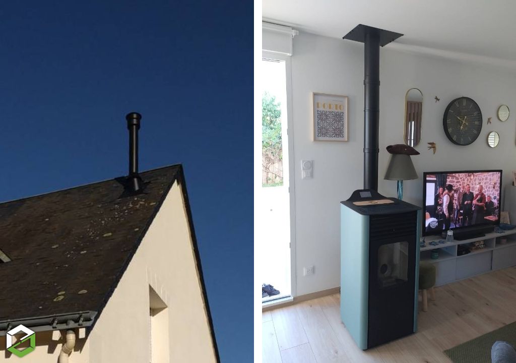 Société RGE qualiBois | installation poêle à granulés HOBEN en complément d'une clim réversible