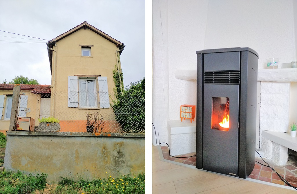 Pose d'un poêle à pellets