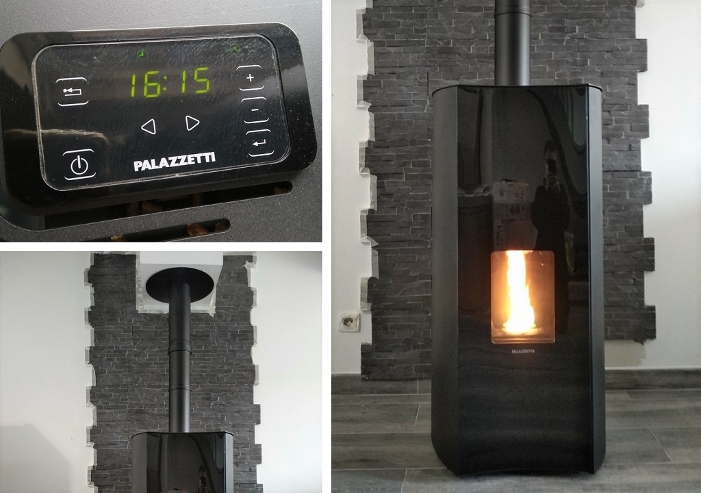 Consultez la chantier : pose d'un poêle à bois pellets de marque palazzetti