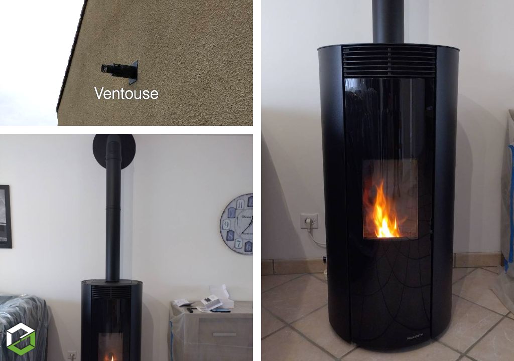 Pose d'un poêle à granulés en remplacement chauffage électrique