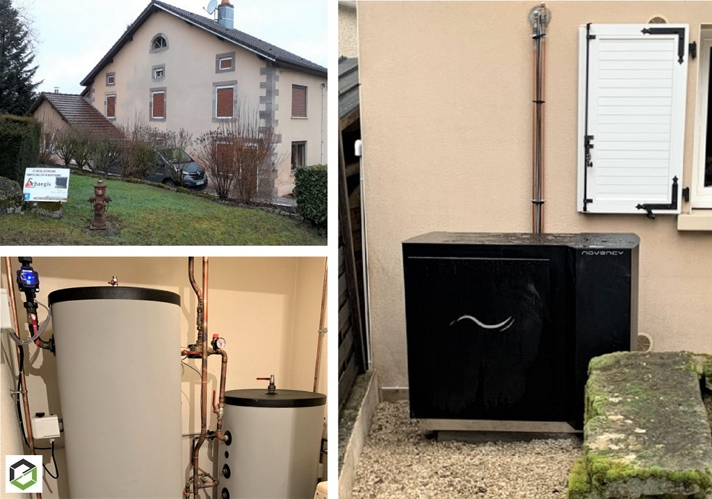 Consultez la chantier : installateur rge pompe à chaleur aerothermie novency