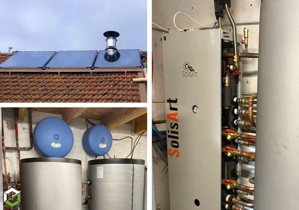 installation d'un système de chauffage solaire sc2 solisart - entreprise rge