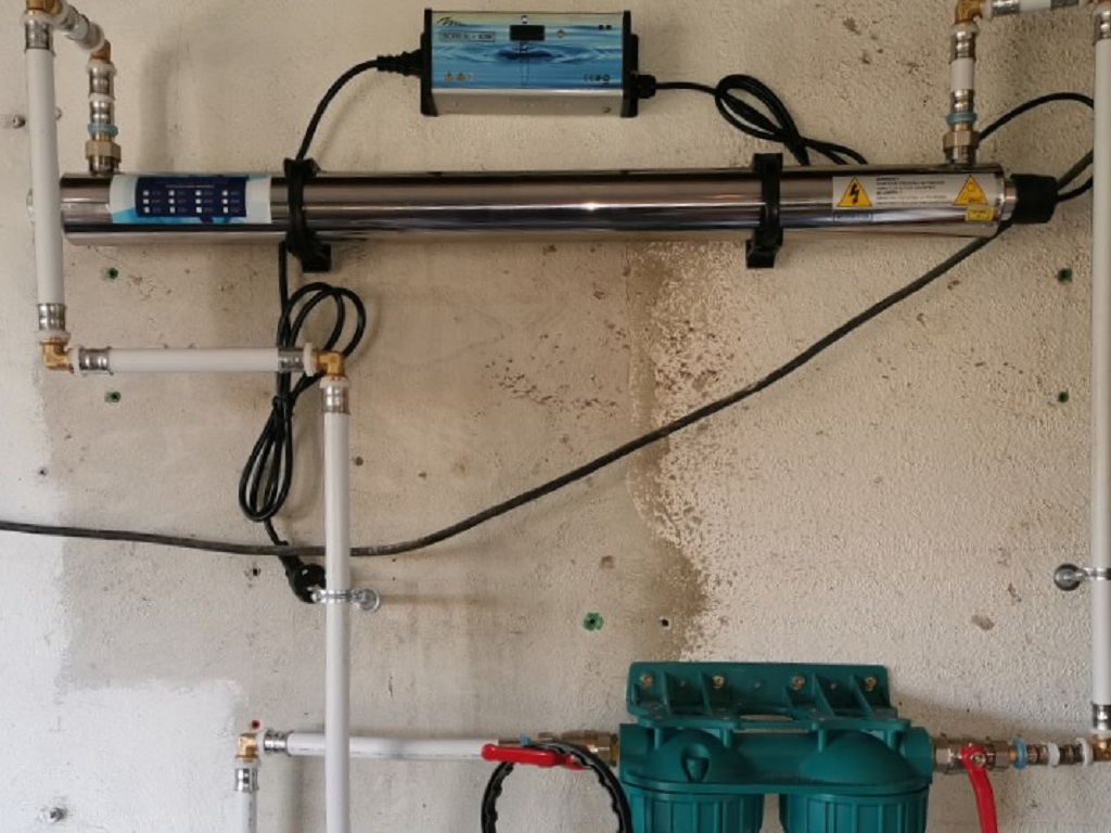 Consultez la chantier : remplacement d'une unité de filtration d'eau par traitement uv