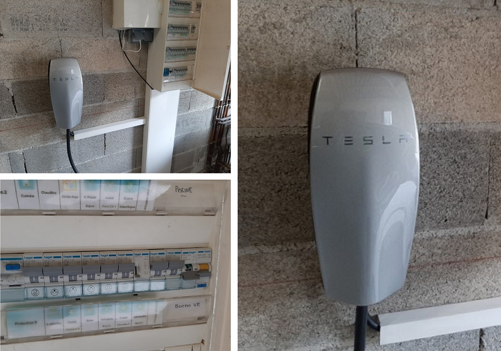 installation d'une borne de recharge 7 kw tesla pour véhicule électrique