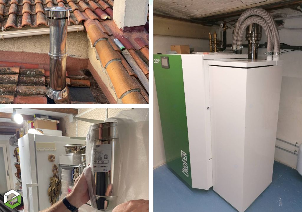 Installation d'une chaudière a granules Okofen a remplissage automatique sans silo de stockage-Bouches du Rhône (13)