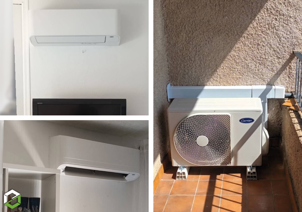 Installation d'une climatisation bisplit réversible Carrier 