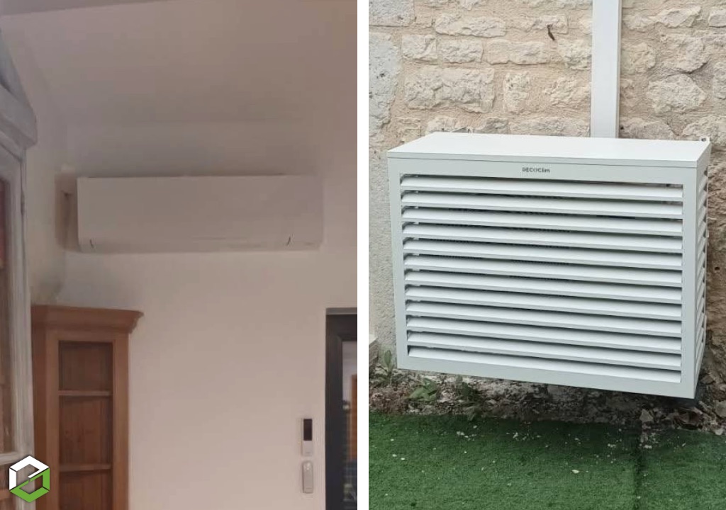 Installation d'une climatisation monosplit réversible de marque Carrier