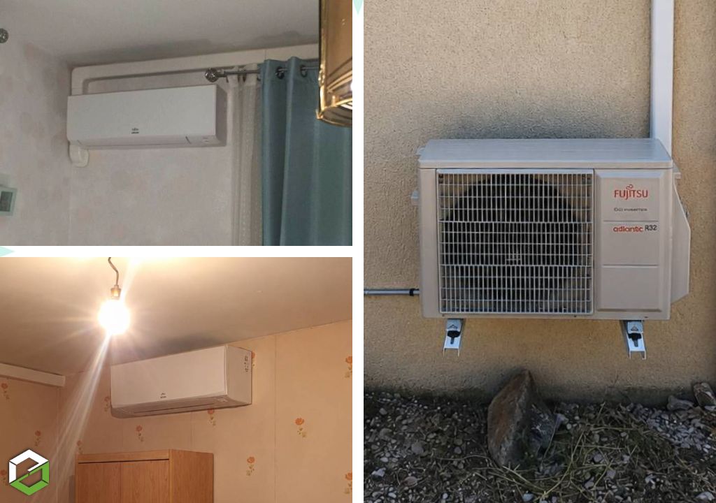 Installation d'une climatisation bisplit réversible Altantic Fujitsu
