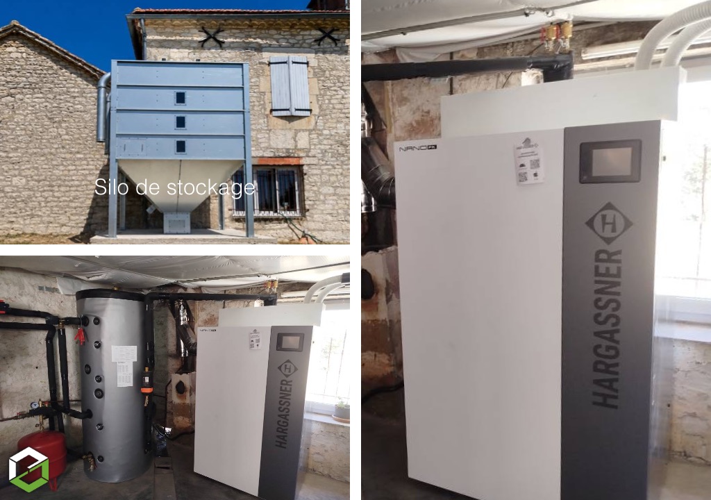 Installation d'une chaudière à granulés Hargassner en remplacement de vieilles pompes à chaleur