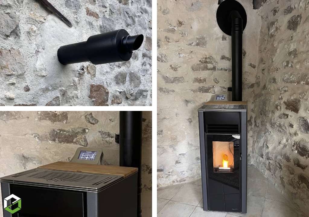 Consultez la chantier : rge qualibois - installation poêle à granulés de bois alpenwood