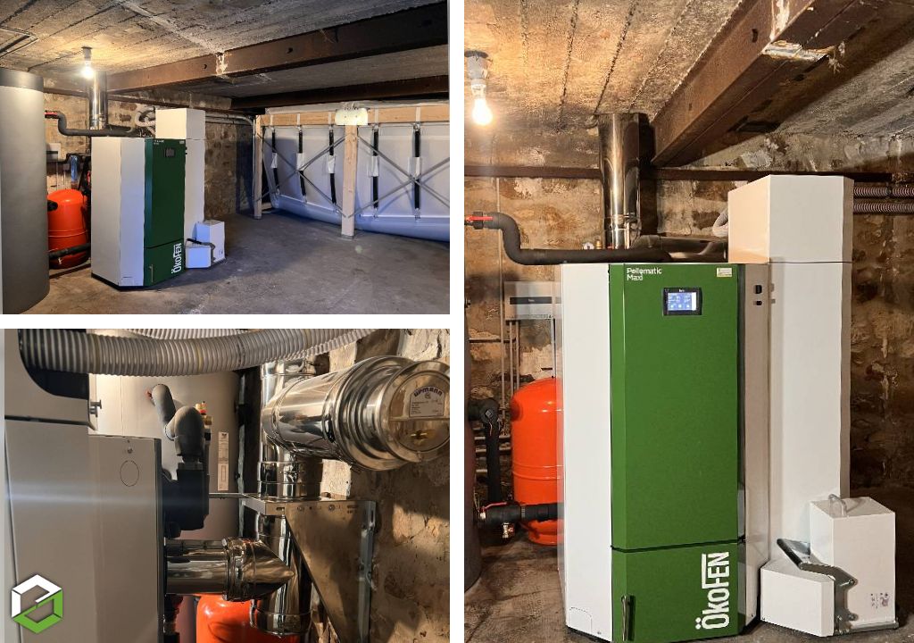 rge qualibois - installation d'une chaudière à granulés de bois Ökofen de type pes maxi