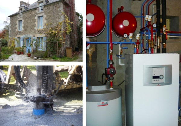 Pose d'une pompe à chaleur géothermique pour le chauffage et l'eau chaude sanitaire