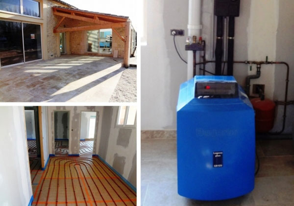 Installation chaudière Condensation fioul Buderus + plancher chauffant