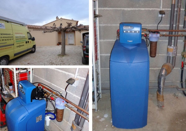 Consultez la chantier : maître artisan plombier chauffagiste 30 gard et 84 vaucluse - installateur d'adoucisseur d'eau bwt permo à domazan