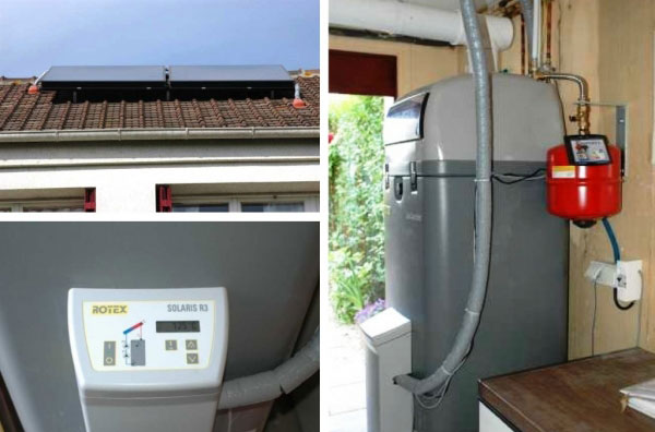 Consultez la chantier : installation chauffe-eau et chaudière à condensation gaz et solaire rotex