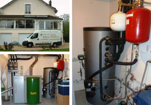 rge qualisol - chauffe eau solaire - cesi - raccordé à une chaudière à granulés Ökofen
